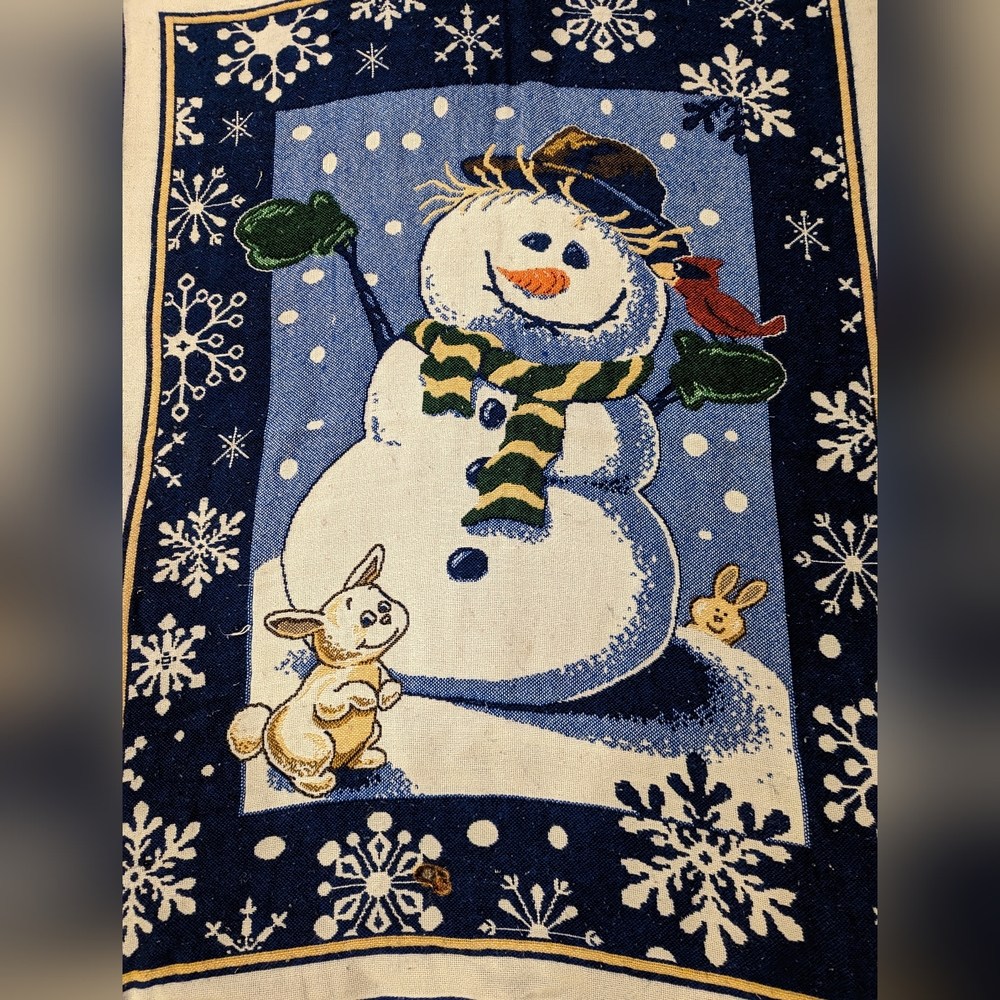 Hallmark snowman/bunny throw